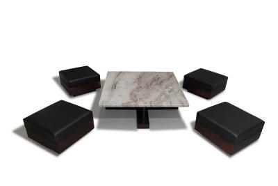  Celina Decora es Celina Decora es Brazilian Modern Rosewood Coffee Table With Ottoman Benches