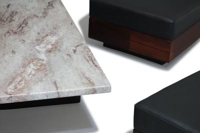  Celina Decora es Celina Decora es Brazilian Modern Rosewood Coffee Table With Ottoman Benches