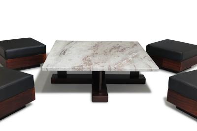  Celina Decora es Celina Decora es Brazilian Modern Rosewood Coffee Table With Ottoman Benches