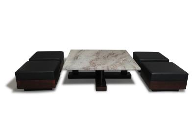 Celina Decora es Celina Decora es Brazilian Modern Rosewood Coffee Table With Ottoman Benches
