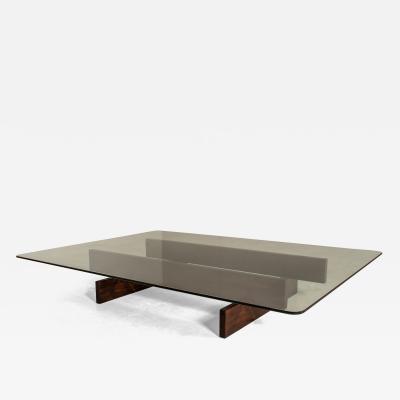  Celina Decora es Grand Coffee Table in Wood and Glass by Celina Decora es Brazilian Mid Century