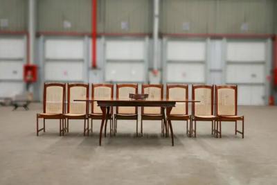  Celina Decora es Mid Century Modern Dining Chair Set in Hardwood Caning Celina Brazil 1960s