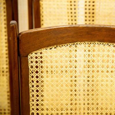  Celina Decora es Mid Century Modern Dining Chair Set in Hardwood Caning Celina Brazil 1960s