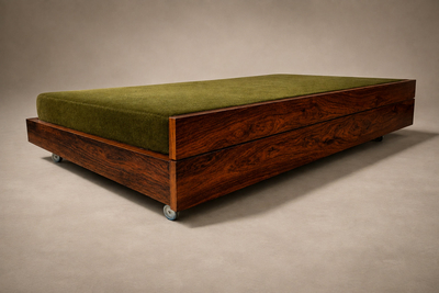  Celina Decora es Two in One Rosewood Sofa Daybed in Deep Olive Mohair Celina
