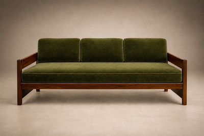  Celina Decora es Two in One Rosewood Sofa Daybed in Deep Olive Mohair Celina