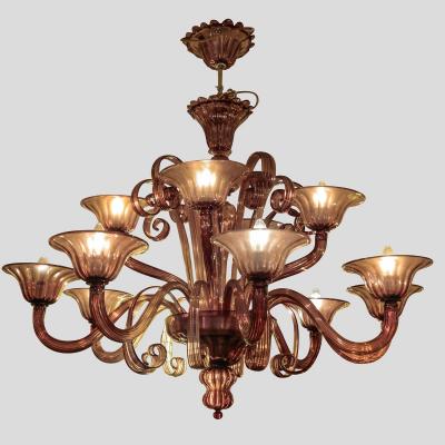  Cenedese 12 light Venetian Purple color hand blown chandelier by Cenedese