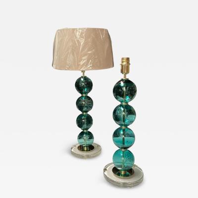  Cenedese 1980s Murano glass lamps in the style of Cenedese