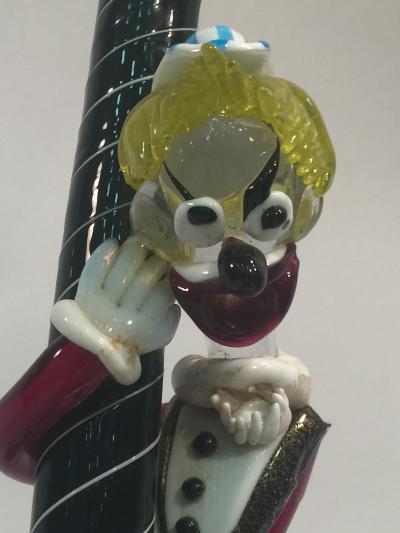  Cenedese Cenedese Murano Glass Drunk Clown and Angel Dog Lamp Post Lamp