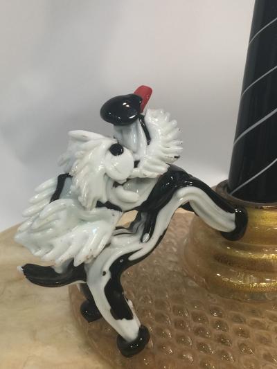  Cenedese Cenedese Murano Glass Drunk Clown and Angel Dog Lamp Post Lamp