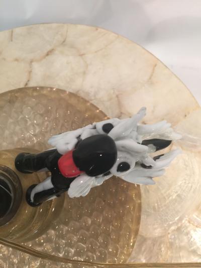  Cenedese Cenedese Murano Glass Drunk Clown and Angel Dog Lamp Post Lamp