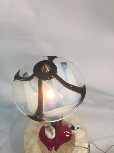  Cenedese Cenedese Murano Glass Drunk Clown and Angel Dog Lamp Post Lamp