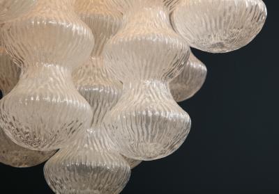  Cenedese Italian Mid Century Cenedese Murano Glass and Brass Flush Mount Chandelier