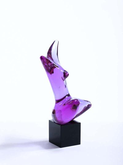  Cenedese Murano Purple Glass Nude Female Sculpture circa 1970