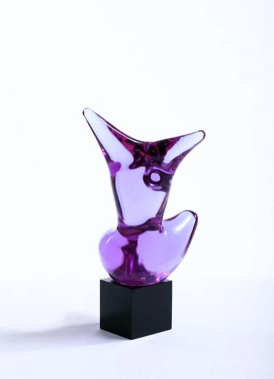  Cenedese Murano Purple Glass Nude Female Sculpture circa 1970