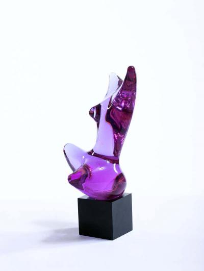  Cenedese Murano Purple Glass Nude Female Sculpture circa 1970