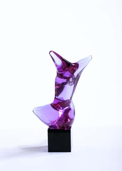  Cenedese Murano Purple Glass Nude Female Sculpture circa 1970