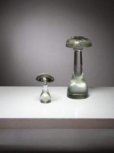  Cenedese Set of Mushroom Glass Sculptures by Cenedese