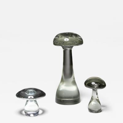  Cenedese Set of Mushroom Glass Sculptures by Cenedese