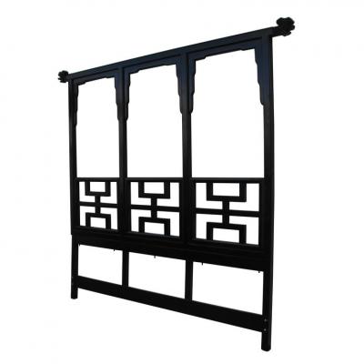  Century Furniture 93 Black Lacquered Chin Hua Headboard by Century Furniture