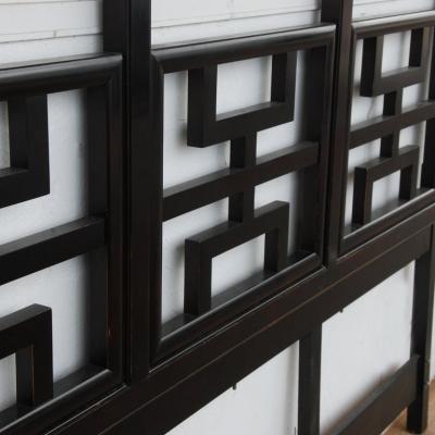  Century Furniture 93 Black Lacquered Chin Hua Headboard by Century Furniture