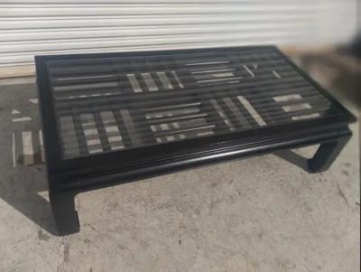 Century Furniture Century Furniture Ebonized Ming Style Fretwork Coffee Table