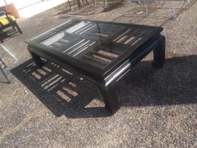  Century Furniture Century Furniture Ebonized Ming Style Fretwork Coffee Table