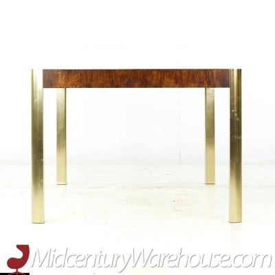  Century Furniture Century Mid Century Burlwood Brass and Glass Dining Table