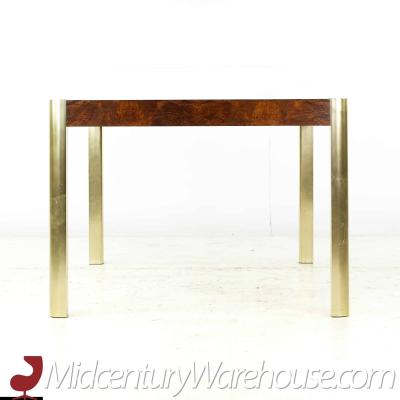  Century Furniture Century Mid Century Burlwood Brass and Glass Dining Table