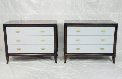  Century Furniture Pair of 3 Drawer Bachelor Chests With Brass Hardware by Century Furniture
