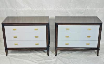  Century Furniture Pair of 3 Drawer Bachelor Chests With Brass Hardware by Century Furniture