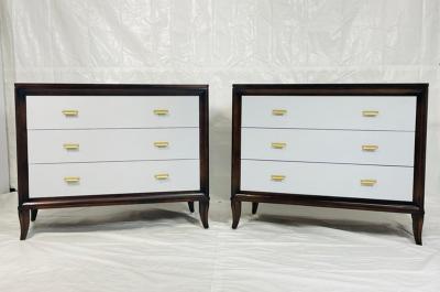  Century Furniture Pair of 3 Drawer Bachelor Chests With Brass Hardware by Century Furniture