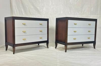  Century Furniture Pair of 3 Drawer Bachelor Chests With Brass Hardware by Century Furniture