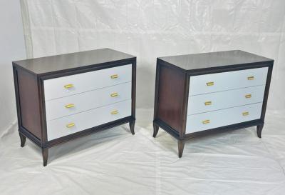  Century Furniture Pair of 3 Drawer Bachelor Chests With Brass Hardware by Century Furniture