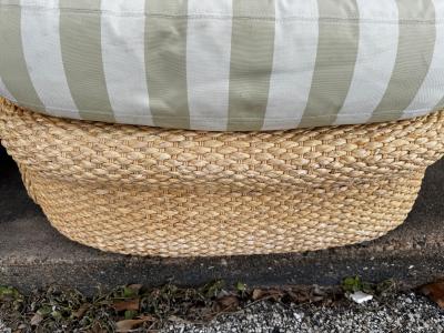  Century Furniture Pair of Custom Wicker Swivel Lounge Chairs by Century Furniture