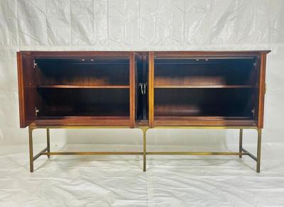  Century Furniture Walnut and Brass Credenza by Century Furniture Made in the United States