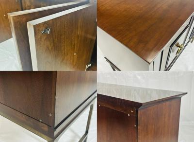  Century Furniture Walnut and Brass Credenza by Century Furniture Made in the United States