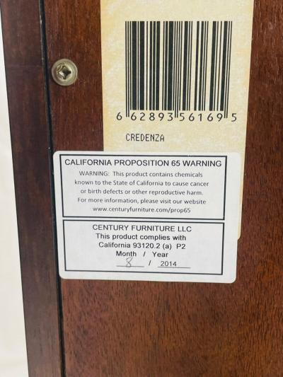 Century Furniture Walnut and Brass Credenza by Century Furniture Made in the United States