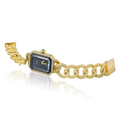  Chanel CHANEL 18K YELLOW GOLD PREMIER DIAMOND BLACK DIAL WATCH
