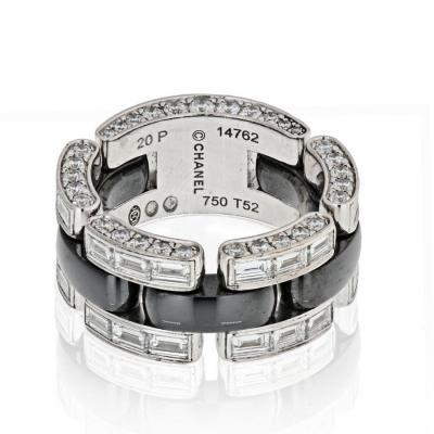  Chanel CHANEL ULTRA 18K WHITE GOLD DIAMOND AND BLACK CERAMIC 4 13CTS RING
