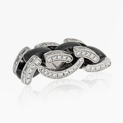  Chanel CHANEL ULTRA 18K WHITE GOLD DIAMOND AND BLACK CERAMIC 4 13CTS RING