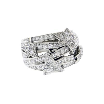  Chanel Chanels Com te Diamond Star Dome Ring in White Gold