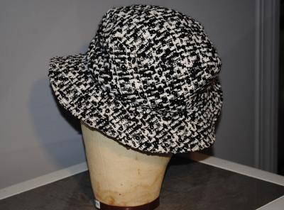  Chanel Vintage Chanel boucle tweed brimmed hat