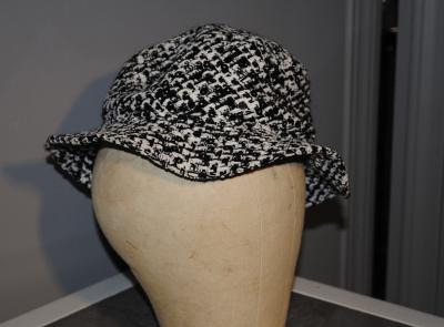  Chanel Vintage Chanel boucle tweed brimmed hat