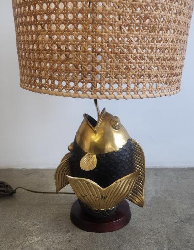  Chapman Manufacturing Company Bronze Koi Lamp 1970s