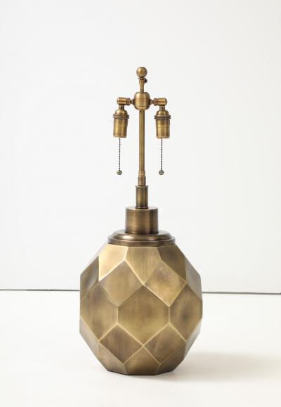  Chapman Manufacturing Company Pair of Large Geodesic Antiqued Brass Lamps by Chapman 