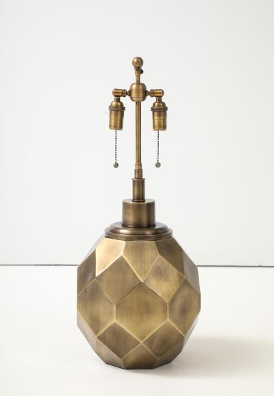  Chapman Manufacturing Company Pair of Large Geodesic Antiqued Brass Lamps by Chapman 