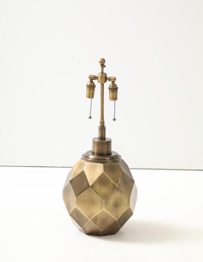  Chapman Manufacturing Company Pair of Large Geodesic Antiqued Brass Lamps by Chapman 