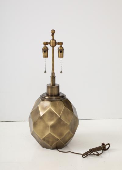 Chapman Manufacturing Company Pair of Large Geodesic Antiqued Brass Lamps by Chapman 
