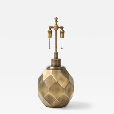  Chapman Manufacturing Company Pair of Large Geodesic Antiqued Brass Lamps by Chapman 
