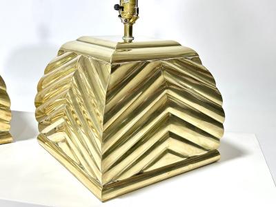  Chapman Mfg Co Chapman Pair Brass Sculptural Table Lamps 1960
